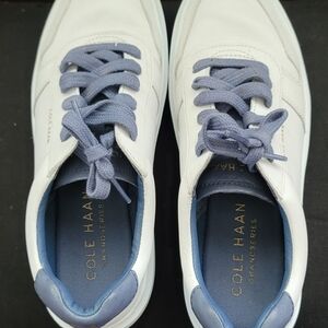 Cole Haan White Sneakers with Blue Laces